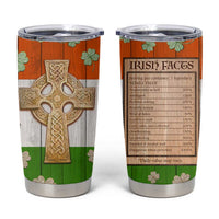 Irish Pride Celtic Cross Tumbler Cup Funny Nutrtion Fact Ireland Flag Vintage