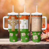 Irish Pride Celtic Cross Tumbler With Handle Funny Nutrtion Fact Ireland Flag Vintage