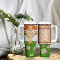 Irish Pride Celtic Cross Tumbler With Handle Funny Nutrtion Fact Ireland Flag Vintage