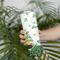 Personalized Lucky Green Gnomies Skinny Tumbler Irish Gnomes Happy St Patrick's Day Leopard