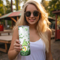 Personalized Lucky Green Gnomies Skinny Tumbler Irish Gnomes Happy St Patrick's Day Leopard