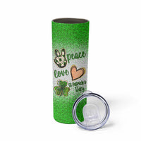 Personalized Green Shamrock Skinny Tumbler Custom Name Lucky Irish Peace Love St Patrick's Day