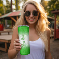 Personalized Green Shamrock Skinny Tumbler Custom Name Lucky Irish Peace Love St Patrick's Day