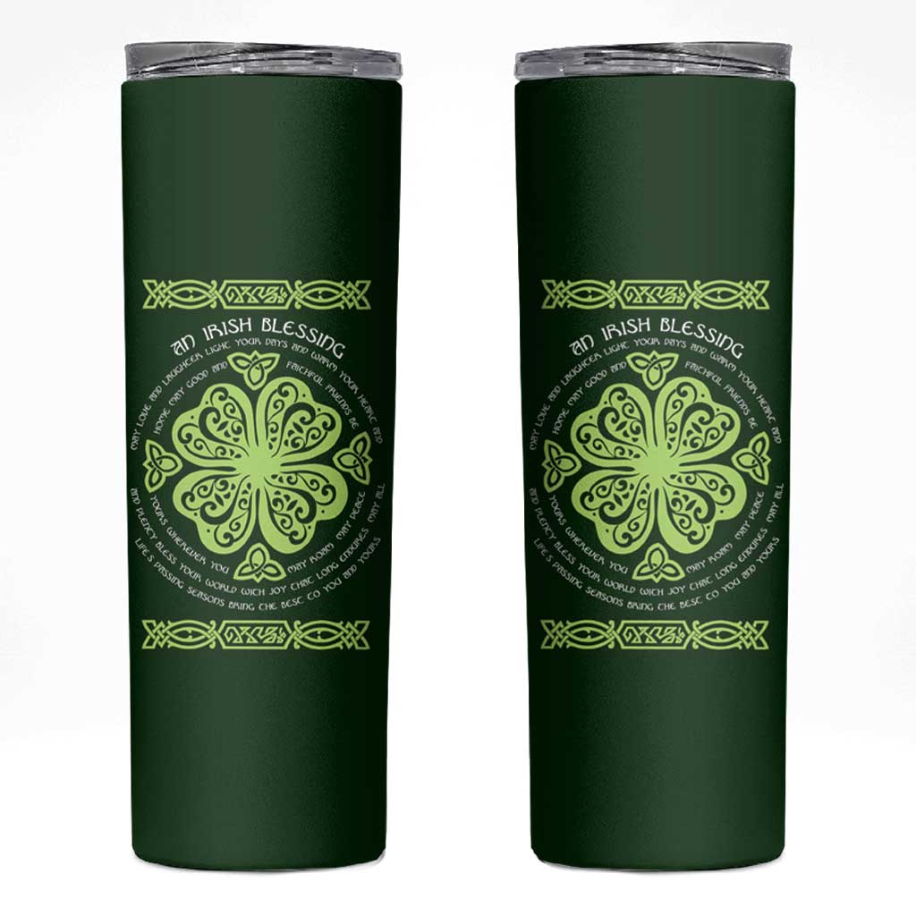 Irish Pride Celtic Shamrock Skinny Tumbler An Irish Blessing Lucky Wishes