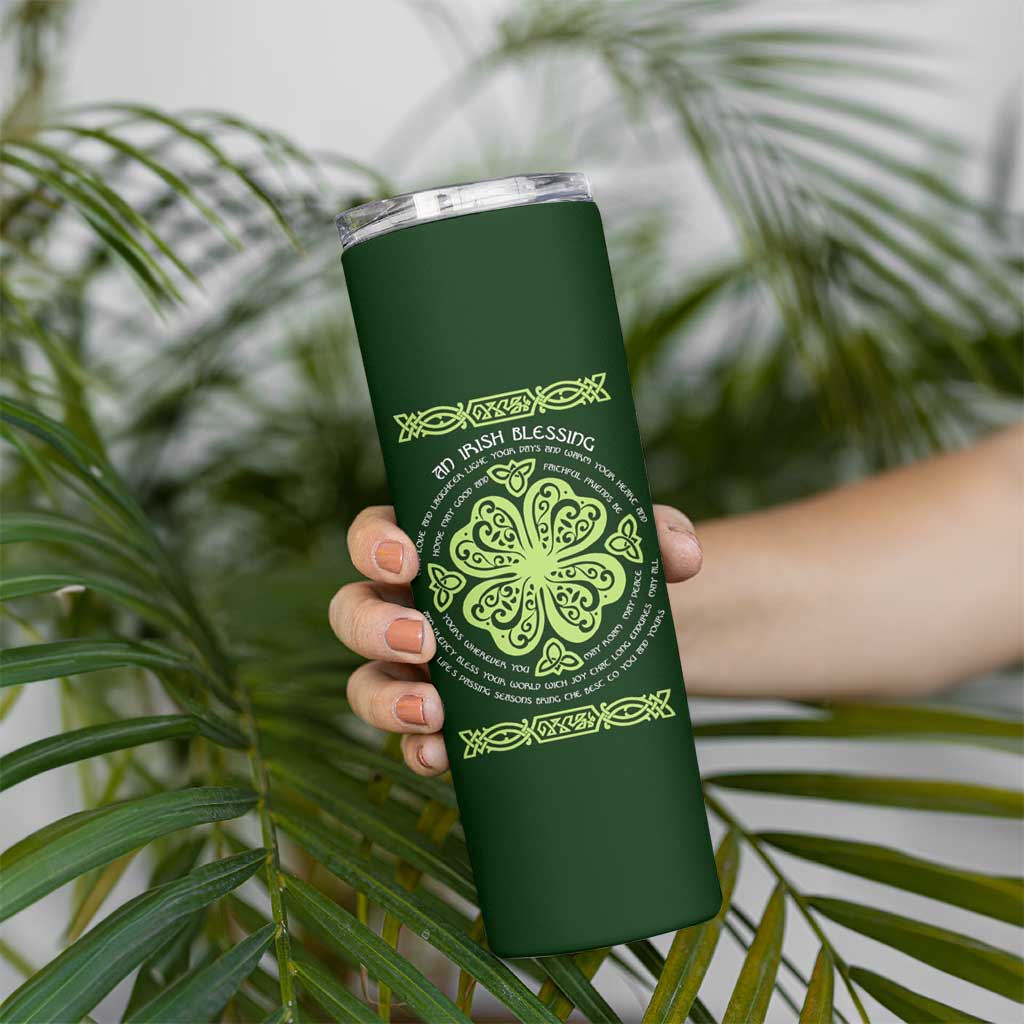 Irish Pride Celtic Shamrock Skinny Tumbler An Irish Blessing Lucky Wishes