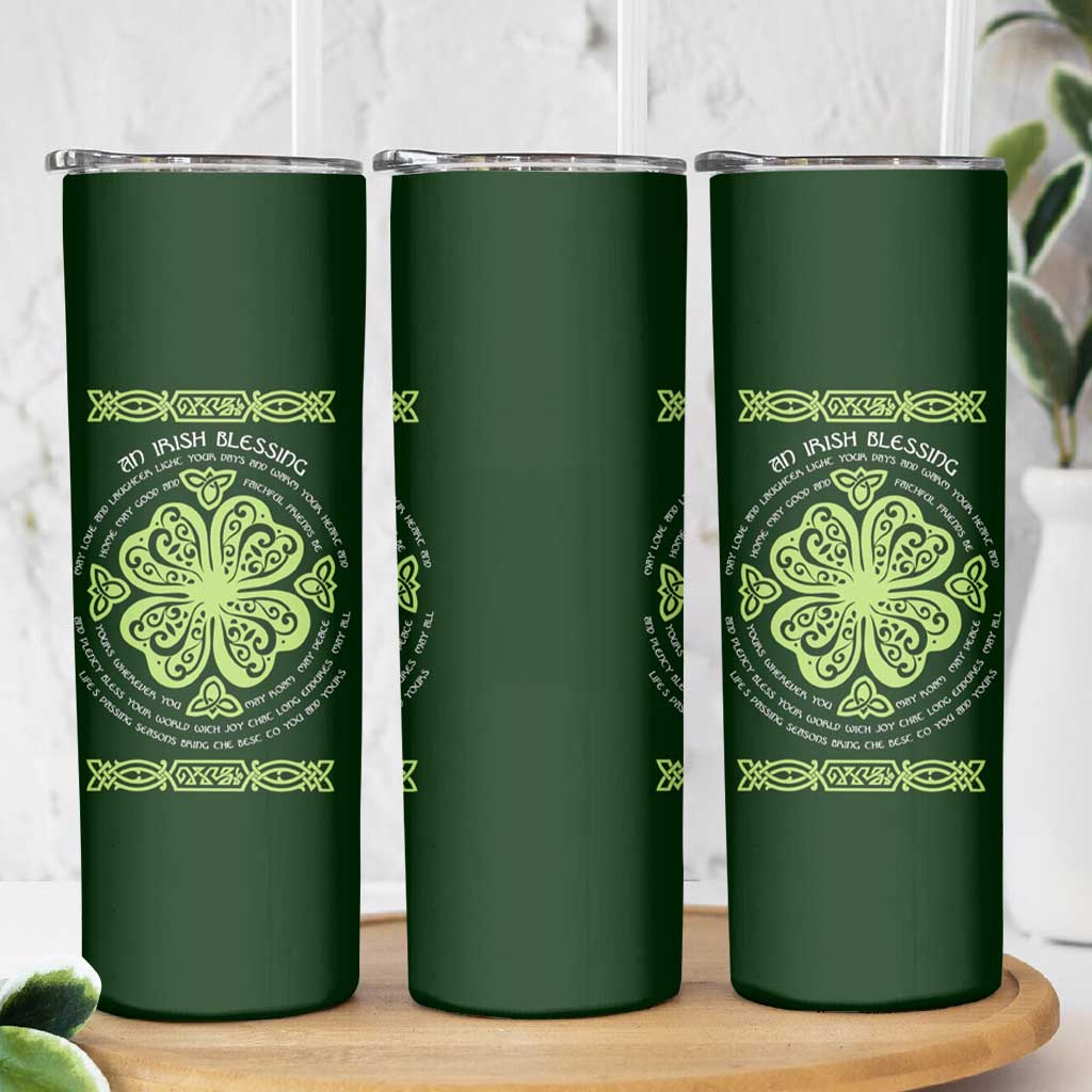 Irish Pride Celtic Shamrock Skinny Tumbler An Irish Blessing Lucky Wishes