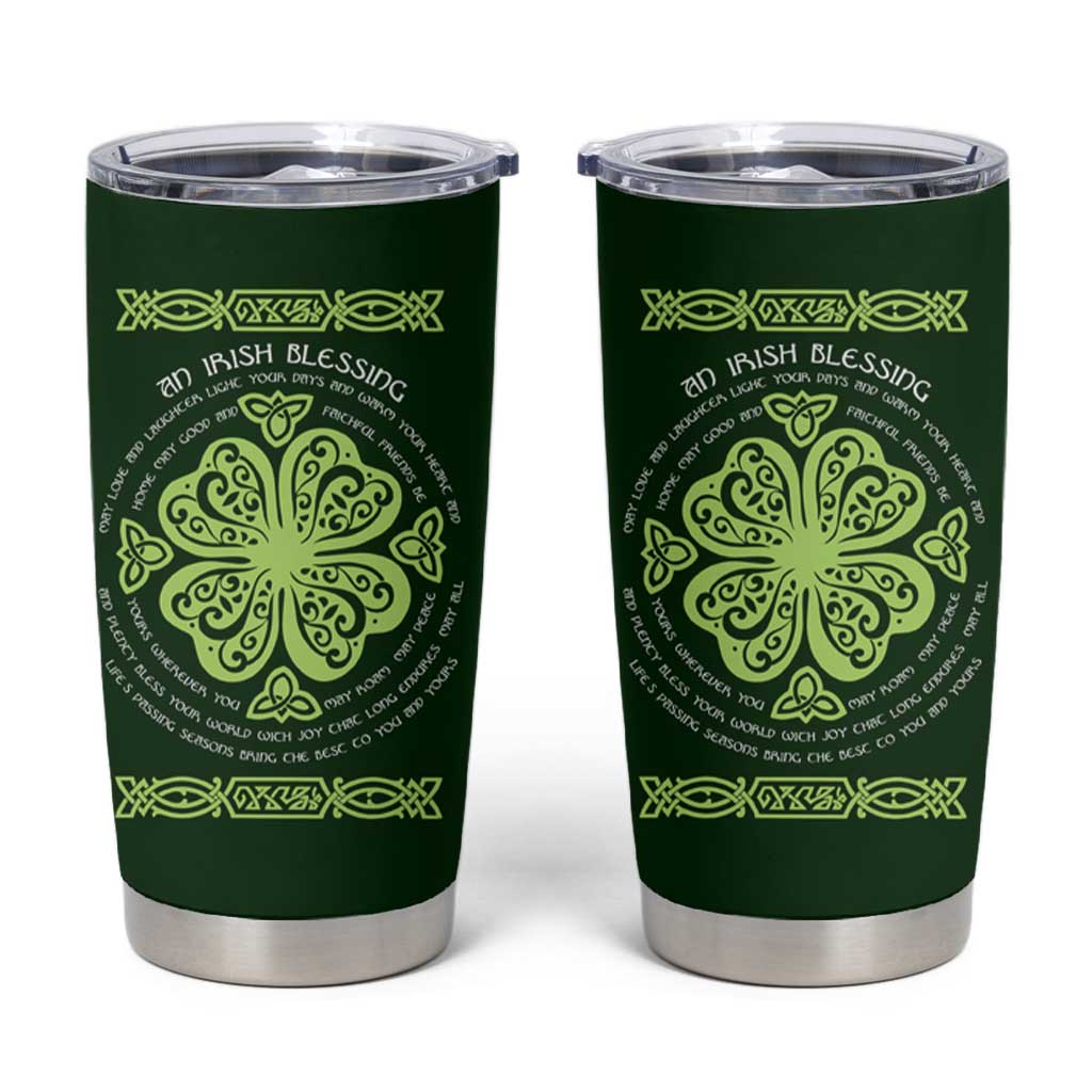 Irish Pride Celtic Shamrock Tumbler Cup An Irish Blessing Lucky Wishes