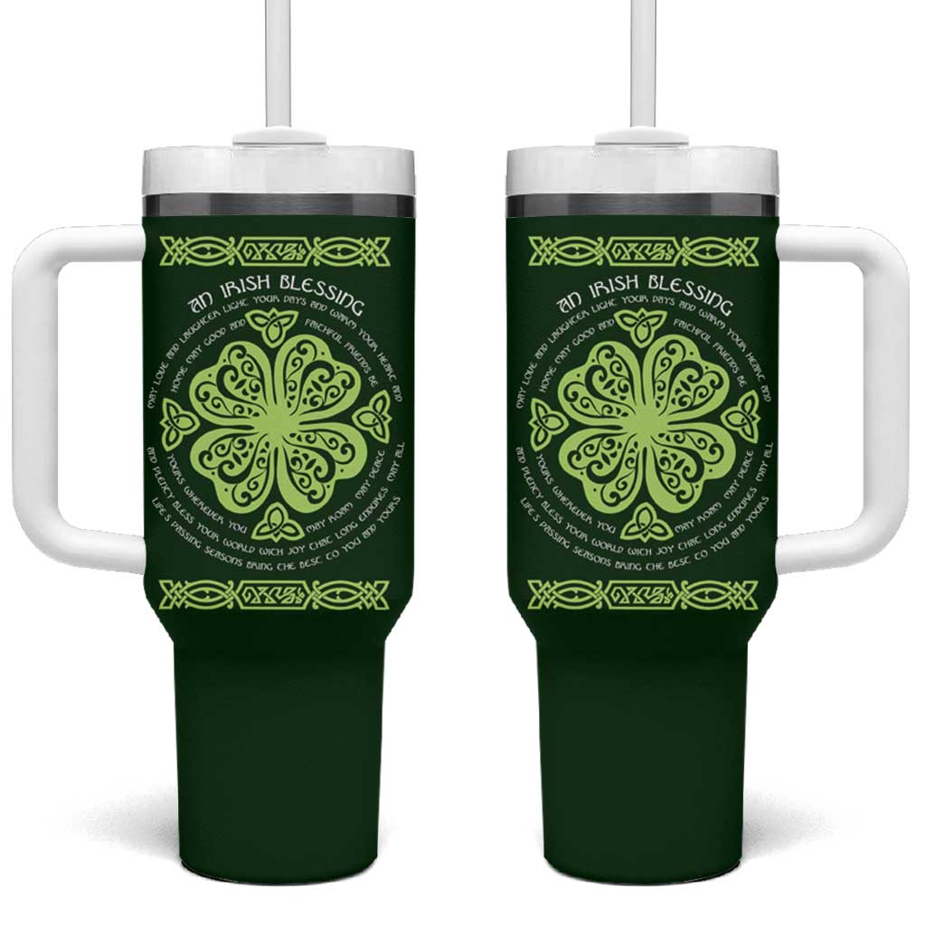 Irish Pride Celtic Shamrock Tumbler With Handle An Irish Blessing Lucky Wishes
