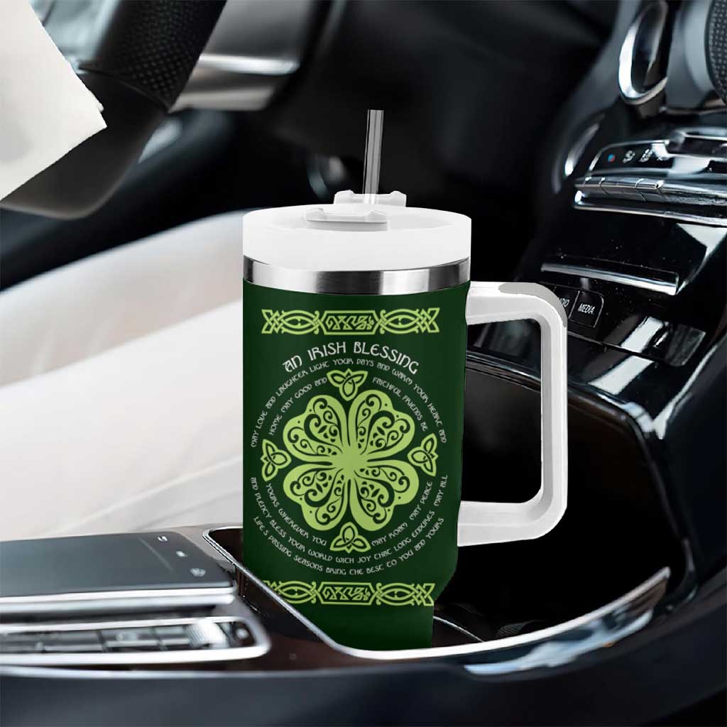 Irish Pride Celtic Shamrock Tumbler With Handle An Irish Blessing Lucky Wishes