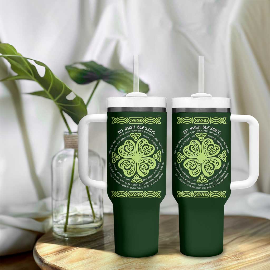 Irish Pride Celtic Shamrock Tumbler With Handle An Irish Blessing Lucky Wishes