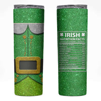 Funny Irish Nutrition Facts Skinny Tumbler Green Leprechaun Costume St Patrick's Day