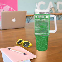 Funny Irish Nutrition Facts Tumbler With Handle Green Leprechaun Costume St Patrick's Day