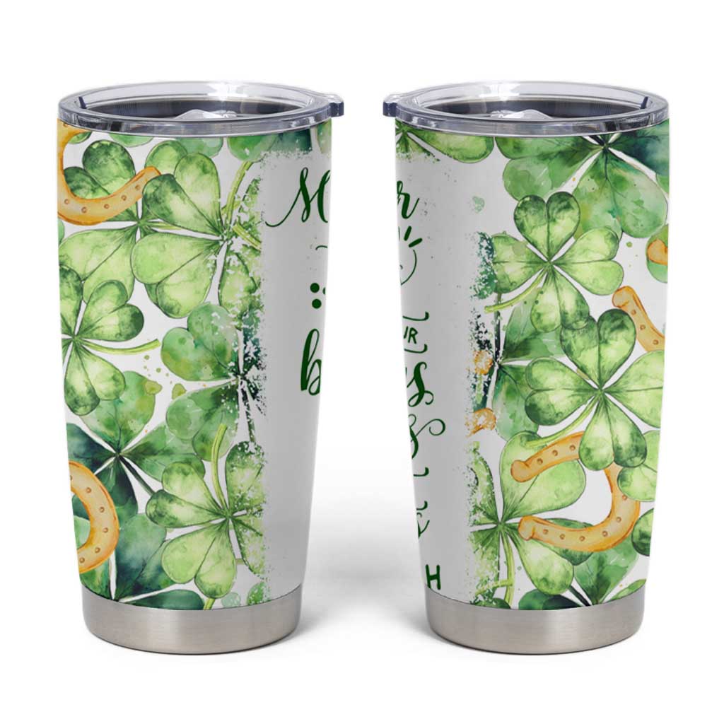 Green Lucky Shamrock Wishes Tumbler Cup May Your Troubles Be Less And Your Blessings Be More Irish Things