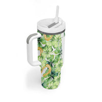 Green Lucky Shamrock Wishes Tumbler With Handle May Your Troubles Be Less And Your Blessings Be More Irish Things