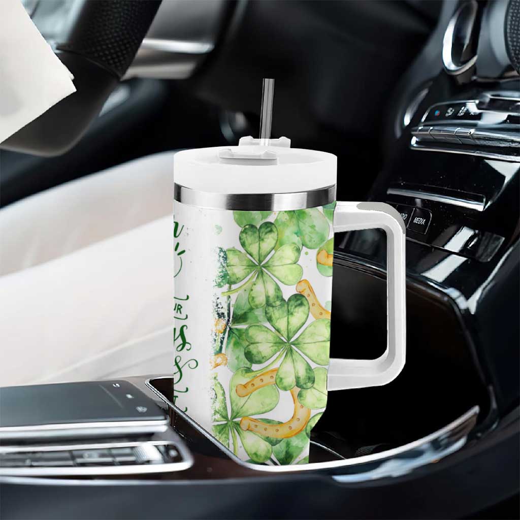 Green Lucky Shamrock Wishes Tumbler With Handle May Your Troubles Be Less And Your Blessings Be More Irish Things