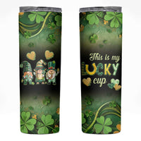 This Is My Lucky Cup Skinny Tumbler Cute Irish Gnomes Buffalo Palid Funny St Patricks Day