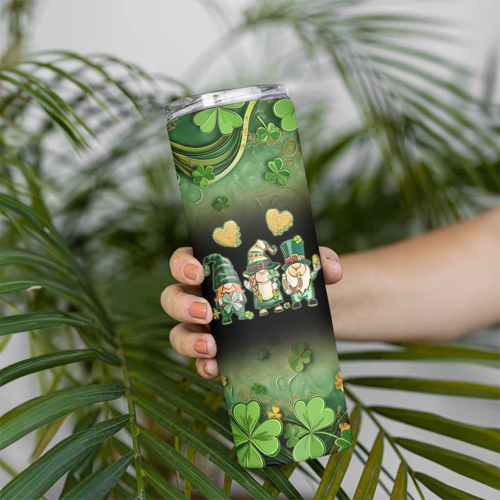 This Is My Lucky Cup Skinny Tumbler Cute Irish Gnomes Buffalo Palid Funny St Patricks Day