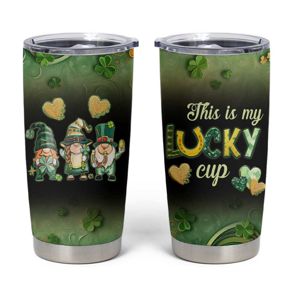 This Is My Lucky Cup Tumbler Cup Cute Irish Gnomes Buffalo Palid Funny St Patricks Day