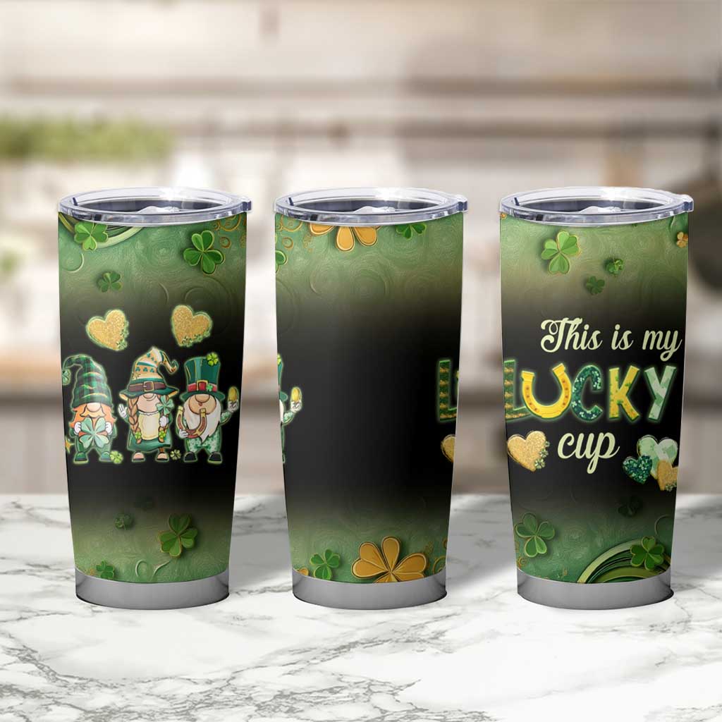 This Is My Lucky Cup Tumbler Cup Cute Irish Gnomes Buffalo Palid Funny St Patricks Day