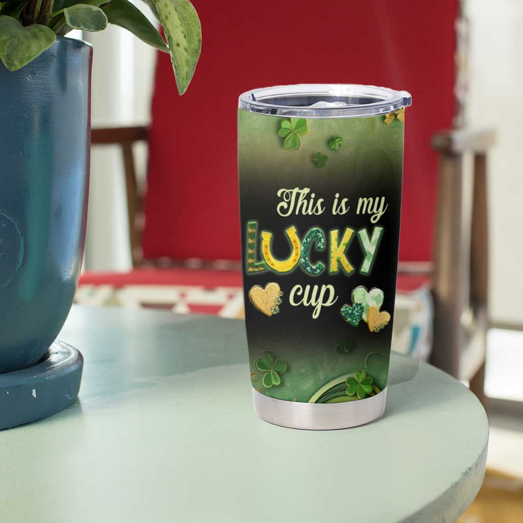 This Is My Lucky Cup Tumbler Cup Cute Irish Gnomes Buffalo Palid Funny St Patricks Day