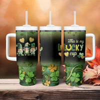 This Is My Lucky Cup Tumbler With Handle Cute Irish Gnomes Buffalo Palid Funny St Patricks Day