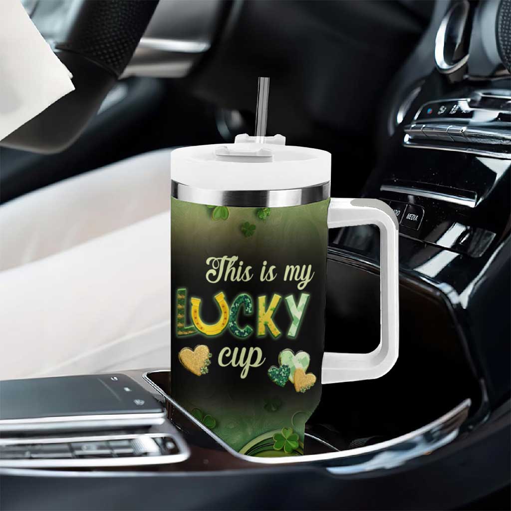 This Is My Lucky Cup Tumbler With Handle Cute Irish Gnomes Buffalo Palid Funny St Patricks Day