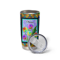 Personalized Christian Faith Stained Glass Printing Tumbler Cup Custom Name Be Still And Know That I Am God Dandelion Taraxacum Flower