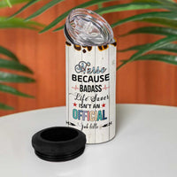 Personalized Funny Nurse Life 4 in 1 Can Cooler Tumbler Custom Name Badass Life Saver Appreciation Leopard Rainbow