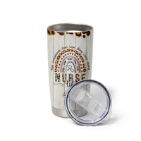 Personalized Funny Nurse Life Tumbler Cup Custom Name Badass Life Saver Appreciation Leopard Rainbow