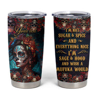 Personalized La Catrina Sugar Skull Tumbler Cup Custom Name Day of the Dead Skull Roses Gothic Aesthetic