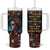 Personalized La Catrina Sugar Skull Tumbler With Handle Custom Name Day of the Dead Skull Roses Gothic Aesthetic