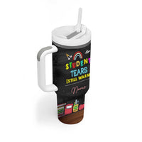 Personalized Funny Teacher Nutrition Facts Tumbler With Handle Custom Name Gifts for Educators Student Tears Still Warm