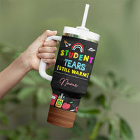 Personalized Funny Teacher Nutrition Facts Tumbler With Handle Custom Name Gifts for Educators Student Tears Still Warm
