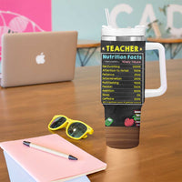 Personalized Funny Teacher Nutrition Facts Tumbler With Handle Custom Name Gifts for Educators Student Tears Still Warm