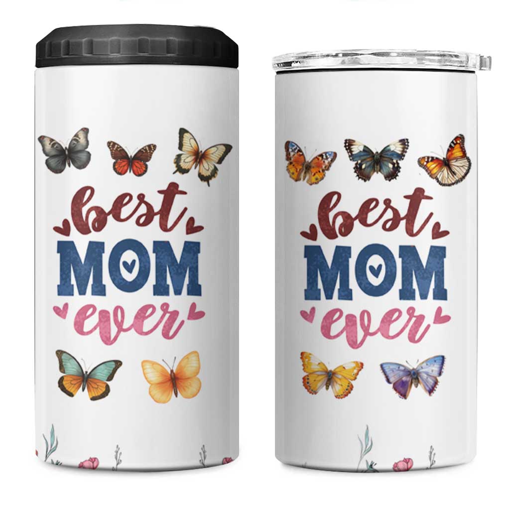 Mother's Day 4 in 1 Can Cooler Tumbler Best Mom Ever Flower Garden Butterflies - Wonder Print Shop