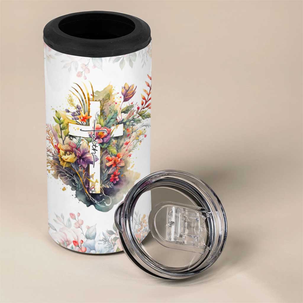 Christian Faith Floral 4 in 1 Can Cooler Tumbler Bible Verse It Makes Them Possible Inspirational Religious Gifts