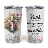 Christian Faith Floral Tumbler Cup Bible Verse It Makes Them Possible Inspirational Religious Gifts