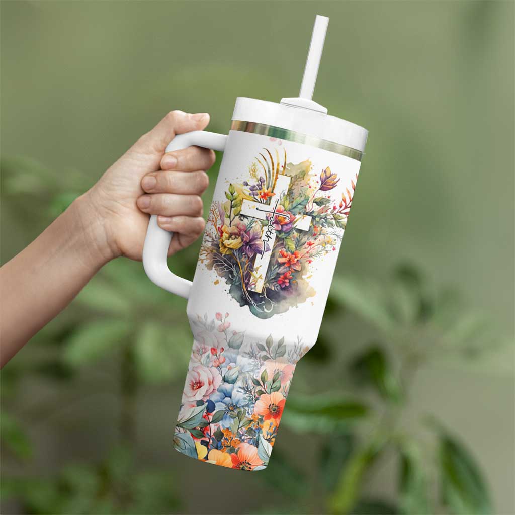 Christian Faith Floral Tumbler With Handle Bible Verse It Makes Them Possible Inspirational Religious Gifts