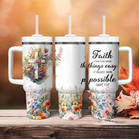 Christian Faith Floral Tumbler With Handle Bible Verse It Makes Them Possible Inspirational Religious Gifts