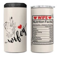 Funny Wifey 4 in 1 Can Cooler Tumbler Wife Nutrtion Facts Spouse Gift TB02