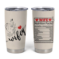 Funny Wifey Tumbler Cup Wife Nutrtion Facts Spouse Gift TB02