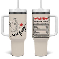 Funny Wifey Tumbler With Handle Wife Nutrtion Facts Spouse Gift TB02