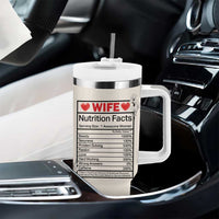 Funny Wifey Tumbler With Handle Wife Nutrtion Facts Spouse Gift TB02