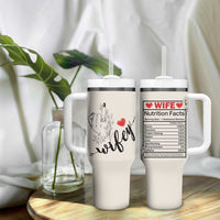 Funny Wifey Tumbler With Handle Wife Nutrtion Facts Spouse Gift TB02