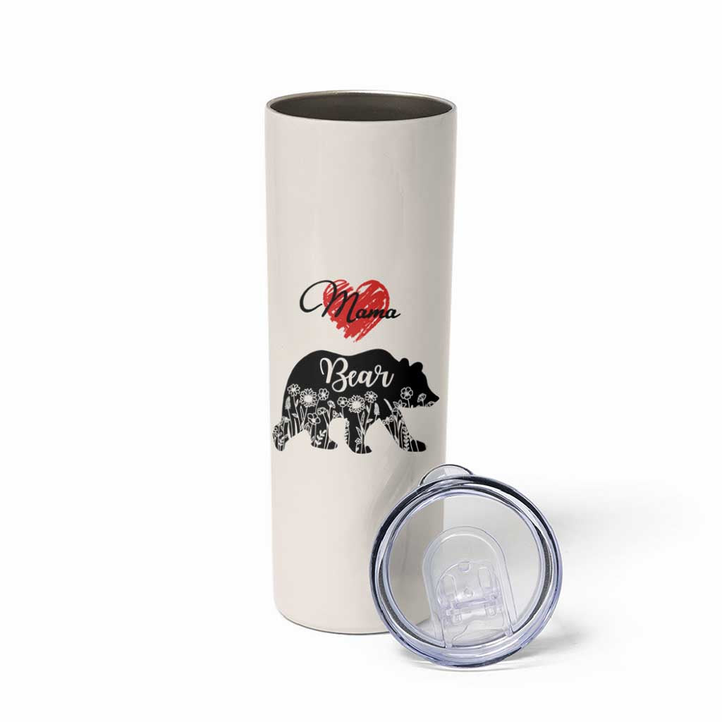 Mama Bear Skinny Tumbler #1 Mom Nutrition Facts Floral Bear Mothers Day Gift TB02