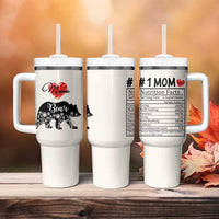Mama Bear Tumbler With Handle #1 Mom Nutrition Facts Floral Bear Mothers Day Gift TB02