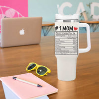 Mama Bear Tumbler With Handle #1 Mom Nutrition Facts Floral Bear Mothers Day Gift TB02