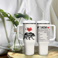 Mama Bear Tumbler With Handle #1 Mom Nutrition Facts Floral Bear Mothers Day Gift TB02