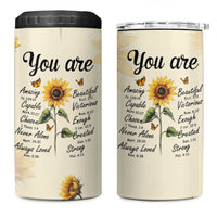 Inspirational Quotes Sunflower 4 in 1 Can Cooler Tumbler Christian Faith Religious Encouragement Bible Verse