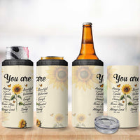 Inspirational Quotes Sunflower 4 in 1 Can Cooler Tumbler Christian Faith Religious Encouragement Bible Verse